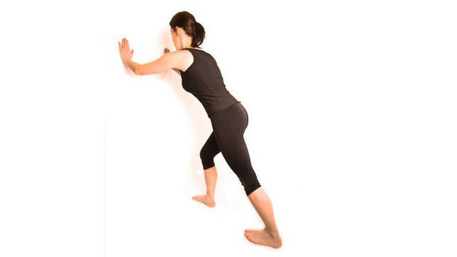 calf stretch at the wall